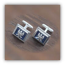 Main page item silver & synthetic sapphire eagle cufflinks $400B