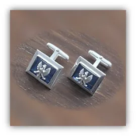CL00400B-Sterling Silver Synthetic Sapphire Cufflinks. $400.00