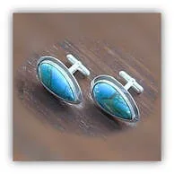 Main page item silver & turquoise cufflinks $600A