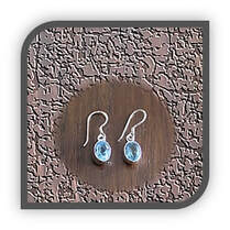 Main page item silver & oval blue topaz earrings $120A