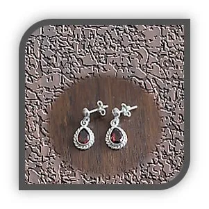 ER00150A-Sterling Silver Garnet Earrings. $150.00