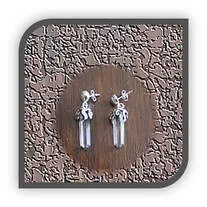 Main page item silver & crystal swing earrings $150F