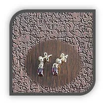 Main page item 9ct yellow gold & oval rhodolite garnet swing earrings $250E