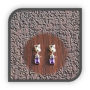 ER00300B-9ct Yellow Gold Amethyst Earrings. $300.00