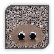 Main page item silver & onyx studs $100A