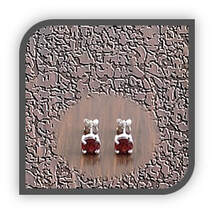 Main page item silver & round garnet studs $150E
