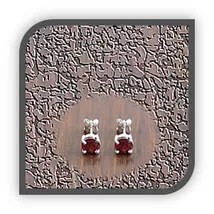 Main page item silver & round garnet studs $150E