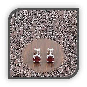 ES00150E-Sterling Silver Garnet Studs. $150.00