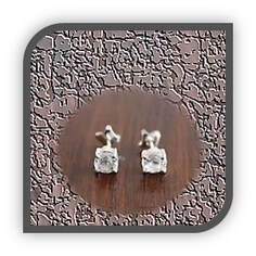 Main page item silver & round white zircon studs $150H