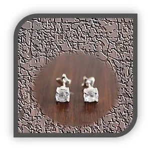 ES00150H-Sterling Silver White Zircon Studs. $150.00