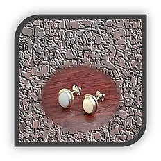 Main page item 9ct yellow gold &oval solid opal studs $550A