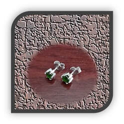 Main page item 9ct white gold & diopside studs $800A