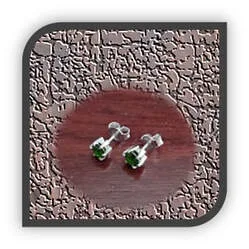 Main page item 9ct white gold & diopside studs $800A
