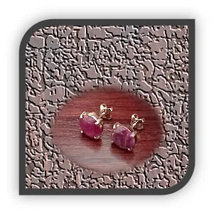 ES01100A-9ct Yellow Gold Ruby Studs. $1100.00