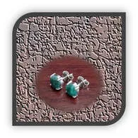 Main page item 9ct white gold & emerald studs $1100B