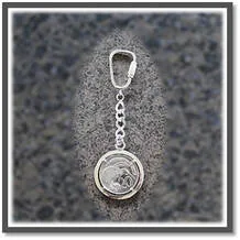 Main page item silver & NZ kiwi 20c key chain-ring $120A