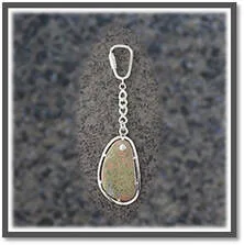 Main page item silver & free-form yellow-brown agate key chain ring $150B