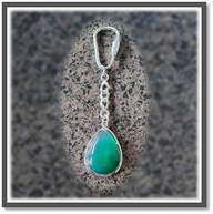 Main page item silver & drop green agate key chain-ring $150C