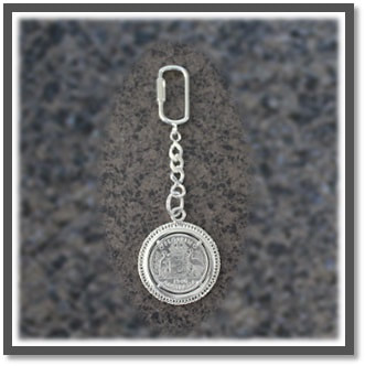 Main page item silver & Australian 1946 Florin coin key chain-ring (Tail) $150D