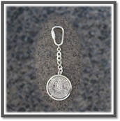 Main page item silver key chain-ring with 1966 Australian silver 50c coin $150E