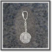 Main page item silver key chain-ring with 1966 Australian silver 50c coin $150E