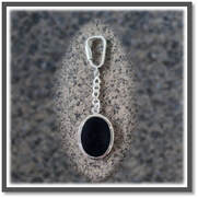 Main page item silver & onyx key chain-ring $200A