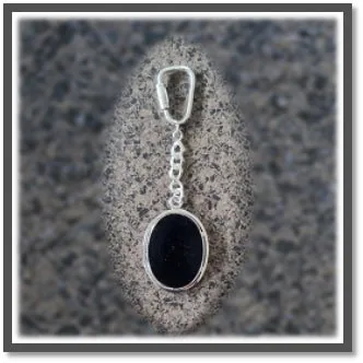KR00200A-Sterling Silver Onyx Key Chain-Ring. $200.00