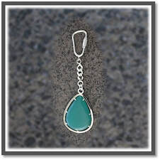 Main page item silver & green agate key chain-ring $200B