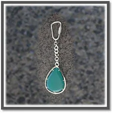 Main page item silver & green agate key chain-ring $200B