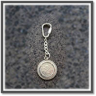 Main page item silver & 1901-1951 Australian Florin key chain-ring $200C