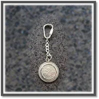 Main page item silver & 1901-1951 Australian Florin key chain-ring $200C