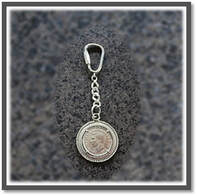 Page item silver & 1901-1951 Australian Florin (Head) key chain-ring $200C