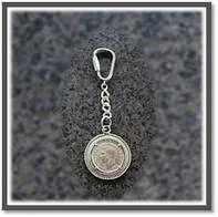 Page item silver & 1901-1951 Australian Florin (Head) key chain-ring $200C