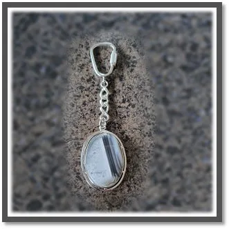 KR00250A-Sterling Silver Agate Key Chain-Ring. $250.00