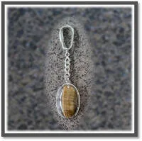 Main page item silver & oval tiger eye key chain-ring $250B