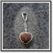 Main page item silver & drop brown agate key chain-ring $250D