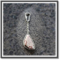Main page item silver & agate key chain-ring $250E