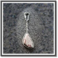 Main page item silver & agate key chain-ring $250E