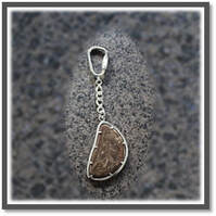 Main page item silver & free-form brown agate key chain-ring $250F