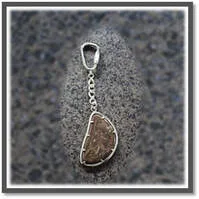 Main page item silver & free-form brown agate key chain-ring $250F