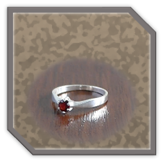 Main page item silver & round garnet ladies ring $100A