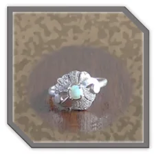 Main page item frilled silver & round solid opal ladies ring $140B