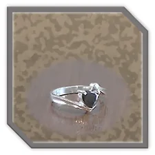 Main page item silver & heart shaped black cubic ladies ring $150A