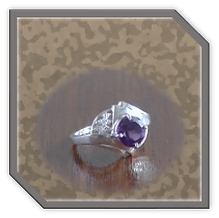 Main page item silver & round amethyst ladies ring $160D