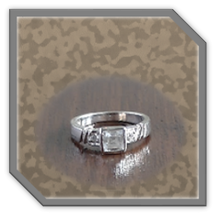 Main page item silver & square cubic ladies ring $160E