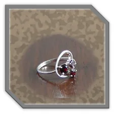 Main page item silver & 3 x garnet ladies ring $180A