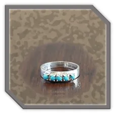 Main page item silver & 5 x round turquoise ladies ring $180B