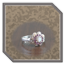 Main page item silver multiple pink stones & moonstones ladies ring $200D
