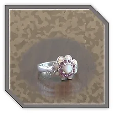Main page item silver multiple pink stones & moonstones ladies ring $200D