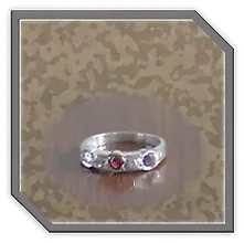 Main page item silver 2 x amethyst 2 x diamond & 1 x garnet ladies ring $300A